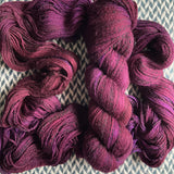 PINOT NOIR -- Wave Hill zebra fingering yarn -- ready top