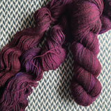 PINOT NOIR -- Wave Hill zebra fingering yarn -- ready top