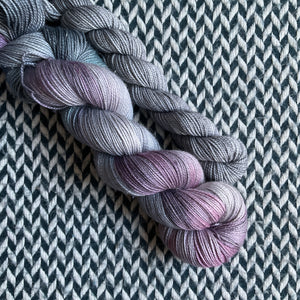 CITY PIGEON with Slate * Broadway Sparkle Sock Set * -- full-size skein with mini-skein -- ready to ship yarn