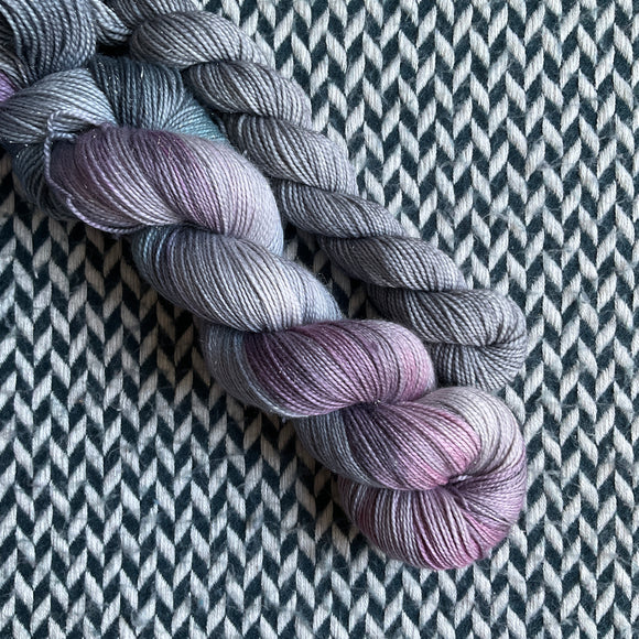 CITY PIGEON with Slate * Broadway Sparkle Sock Set * -- full-size skein with mini-skein -- ready to ship yarn
