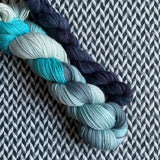 AGAVE with Black Opal * Broadway Sparkle Sock Set * -- full-size skein with mini-skein -- ready to ship yarn