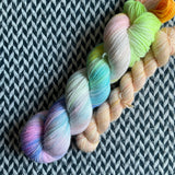 LIFE ON MARS and Just Peachy * Broadway Sparkle Sock Set * -- full-size skein with mini-skein -- ready to ship yarn