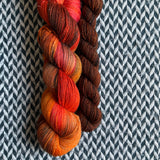 BONFIRE with Boardwalk * Broadway Sparkle Sock Set * -- full-size skein with mini-skein -- ready to ship yarn
