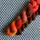 BONFIRE with Boardwalk * Broadway Sparkle Sock Set * -- full-size skein with mini-skein -- ready to ship yarn