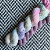 BUTTERCREAM and Lilac Bay * Broadway Sparkle Sock Set * -- full-size skein with mini-skein -- ready to ship yarn