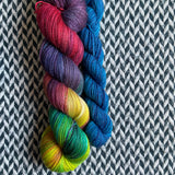 DUSK RAINBOW and Blue Agate * Broadway Sparkle Sock Set * -- full-size skein with mini-skein -- ready to ship yarn