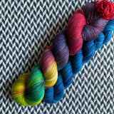 DUSK RAINBOW and Blue Agate * Broadway Sparkle Sock Set * -- full-size skein with mini-skein -- ready to ship yarn