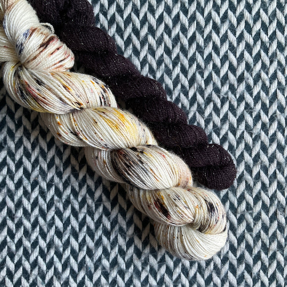 PAWSOME and Espresso * Broadway Sparkle Sock Set * -- full-size skein with mini-skein -- ready to ship yarn