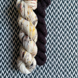PAWSOME and Espresso * Broadway Sparkle Sock Set * -- full-size skein with mini-skein -- ready to ship yarn