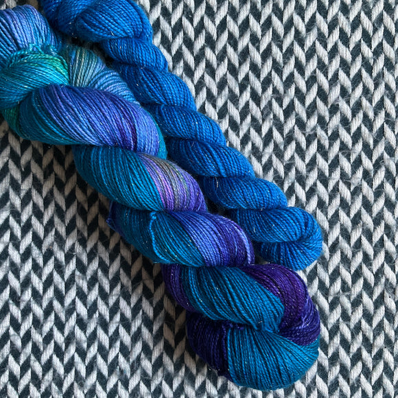 SUGAR PLUM DREAMS with Bluesy * Broadway Sparkle Sock Set * -- full-size skein with mini-skein -- ready to ship yarn