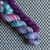 BLACK PEARL and Velveteen * Broadway Sparkle Sock Set * -- full-size skein with mini-skein -- ready to ship yarn