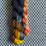 SOLAR ECLIPSE OF THE HEART with Drumline * Broadway Sparkle Sock Set * -- full-size skein with mini-skein -- ready to ship yarn
