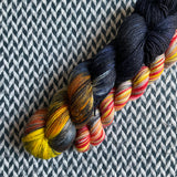 SOLAR ECLIPSE OF THE HEART with Drumline * Broadway Sparkle Sock Set * -- full-size skein with mini-skein -- ready to ship yarn