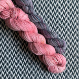 STRAWBERRY PATCH and City Pigeons * Broadway Sparkle Sock Set * -- full-size skein with mini-skein -- ready to ship yarn