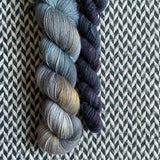 ROOKERY with Black Opal * Broadway Sparkle Sock Set * -- full-size skein with mini-skein -- ready to ship yarn