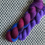 COSMIC COMPOTE and Flying Purple People Eater * Broadway Sparkle Sock Set * -- full-size skein with mini-skein -- ready to ship yarn