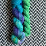 TIDE POOL DREAMS with Green Beer * Broadway Sparkle Sock Set * -- full-size skein with mini-skein -- ready to ship yarn