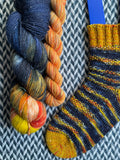 SOLAR ECLIPSE OF THE HEART with Buzz Roll * Broadway Sparkle Sock Set * -- full-size skein with mini-skein -- ready to ship yarn