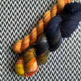 SOLAR ECLIPSE OF THE HEART with Buzz Roll * Broadway Sparkle Sock Set * -- full-size skein with mini-skein -- ready to ship yarn