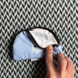 SHEEPISH PALE BLUE -- small notion pouch with zipper -- ready to ship