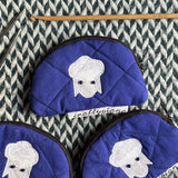 SHEEPISH DARK BLUE -- small notion pouch with zipper -- ready to ship