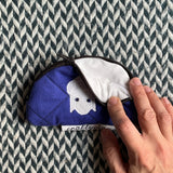 SHEEPISH DARK BLUE -- small notion pouch with zipper -- ready to ship