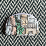 NYC Watercolors -- small notion pouch with zipper -- ready to ship