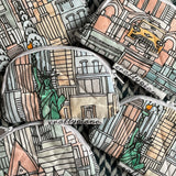 NYC Watercolors -- small notion pouch with zipper -- ready to ship