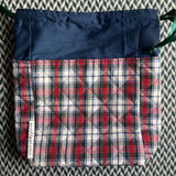 HEARTY PLAID -- project bag -- ready to ship