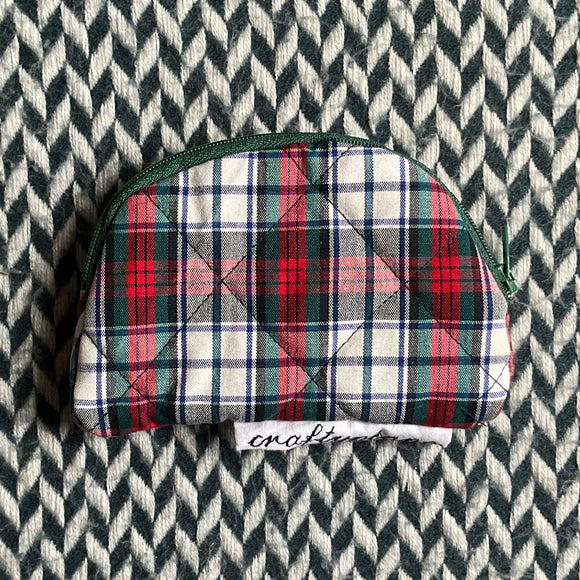 Hearty Plaid -- small notion pouch with zipper -- ready to ship