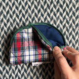 Hearty Plaid -- small notion pouch with zipper -- ready to ship