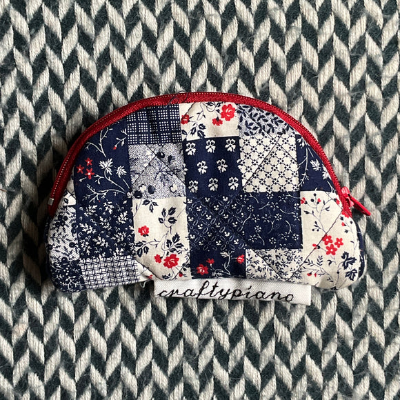 Patchwork -- small notion pouch with zipper -- ready to ship