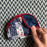 Patchwork -- small notion pouch with zipper -- ready to ship