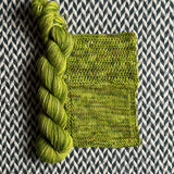 RESTING GRINCH FACE -- Half-Skein -- Times Square sock yarn -- ready to ship