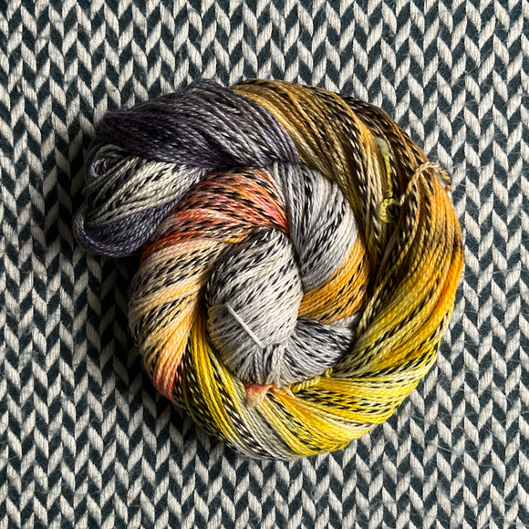 IT'S LIT -- Wave Hill zebra fingering yarn -- ready to ship