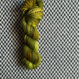 RESTING GRINCH FACE -- Wave Hill zebra fingering yarn -- ready to ship