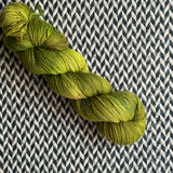 RESTING GRINCH FACE -- Broadway sparkle sock yarn -- ready to ship