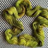 RESTING GRINCH FACE -- Broadway sparkle sock yarn -- ready to ship