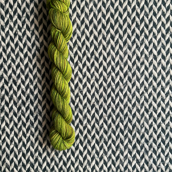 Resting Grinch Face -- mini-skein -- Times Square sock yarn -- ready to ship