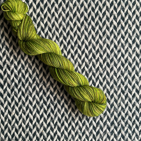 RESTING GRINCH FACE -- Half-Skein -- Times Square sock yarn -- ready to ship