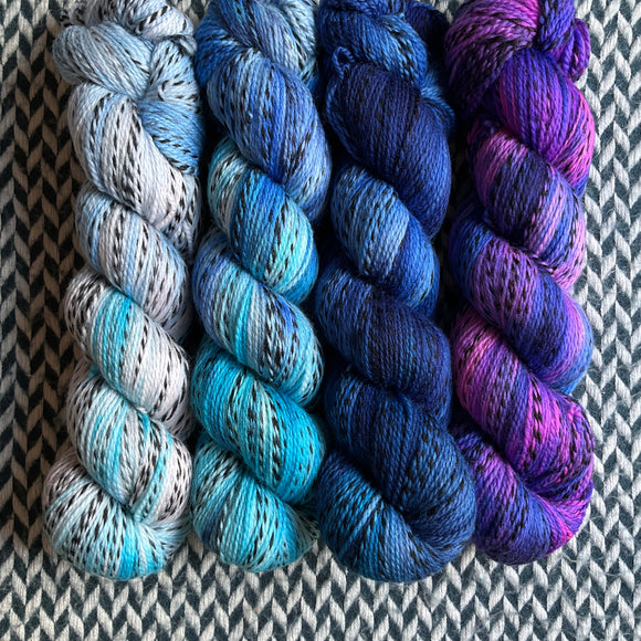 OUT OF THIS WORLD *4 Skein Set* -- Wave Hill zebra yarn -- ready to ship