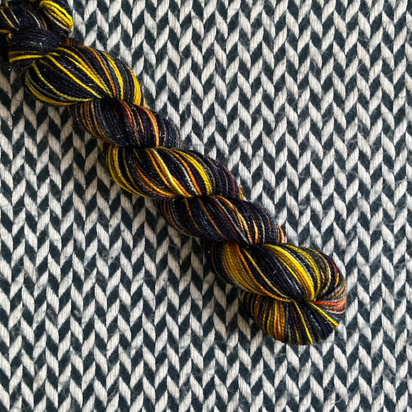 SOLAR ECLIPSE OF THE HEART -- Half-Skein -- Broadway sparkle sock yarn -- ready to ship