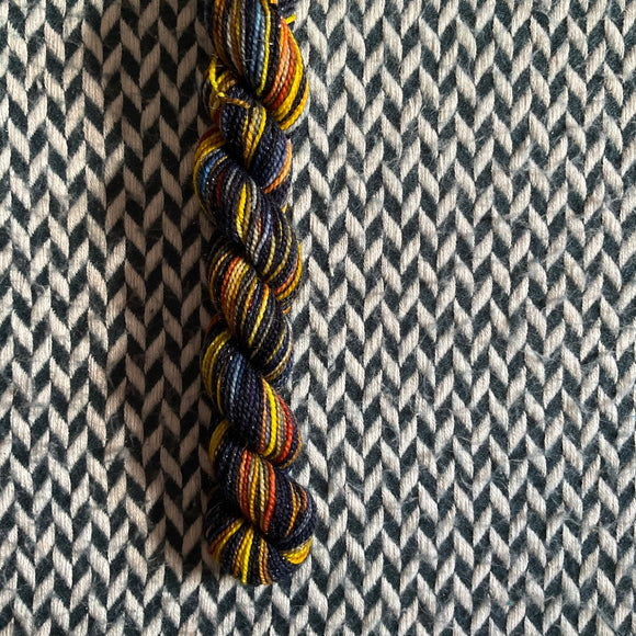 Solar Eclipse of the Heart -- mini-skein -- Broadway sparkle sock yarn-- ready to ship