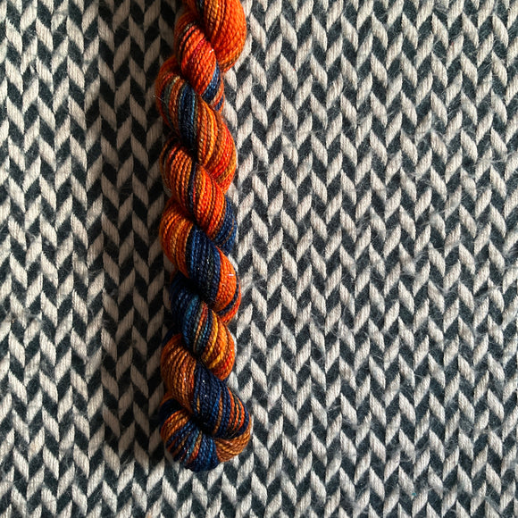 Beauti-fall -- mini-skein -- Broadway sparkle sock yarn -- ready to ship