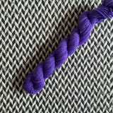 Flying Purple People Eater -- mini-skein -- Broadway sparkle sock yarn-- ready to ship