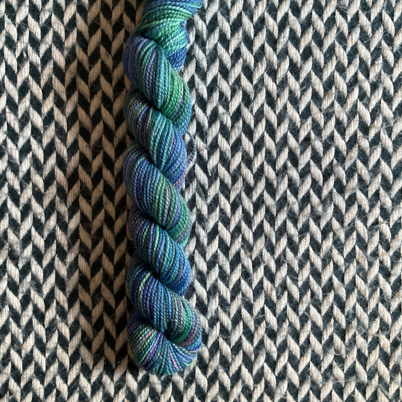 Water Lilies -- mini-skein -- Broadway sparkle sock yarn-- ready to ship