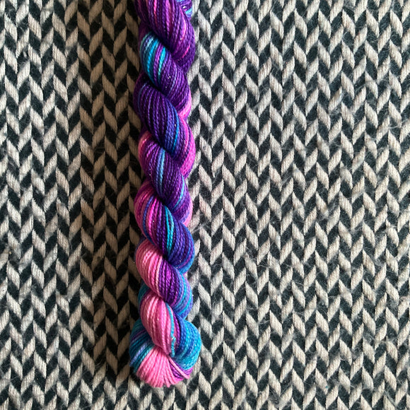 Electric Sheep -- mini-skein -- Broadway sparkle sock yarn-- ready to ship