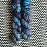 AZURE AFFAIR -- Wave Hill zebra fingering yarn -- ready to ship