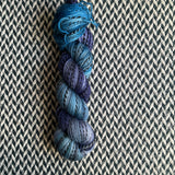 AZURE AFFAIR -- Wave Hill zebra fingering yarn -- ready to ship