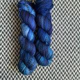 SAPPHIRE SOIRÉE -- Wave Hill zebra fingering yarn -- ready to ship
